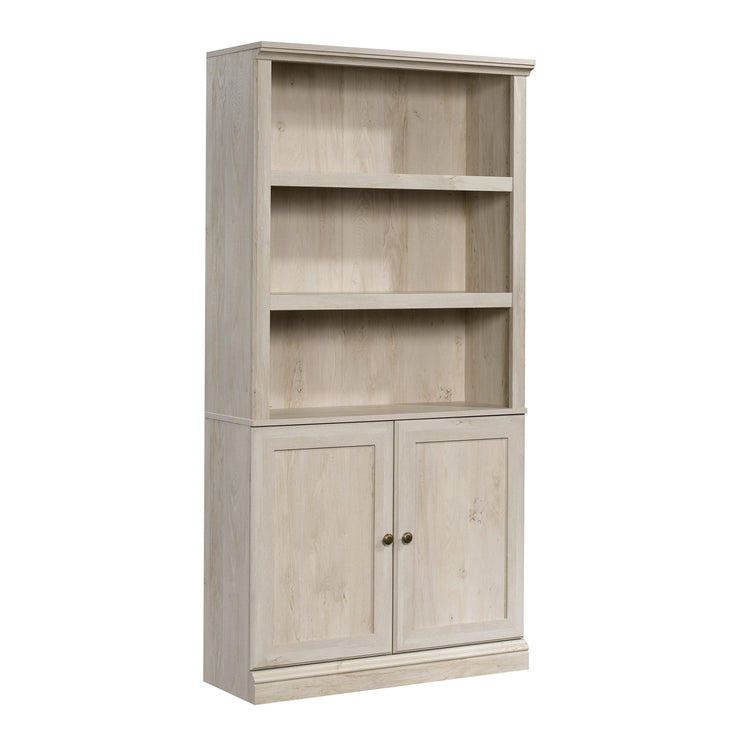 5-Shelf Bookcase with 2 Doors, Chalked Chestnut Finish