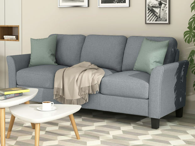 Sofa Set with 1 Seat Chair and 3 Seats Sofa ,Gray