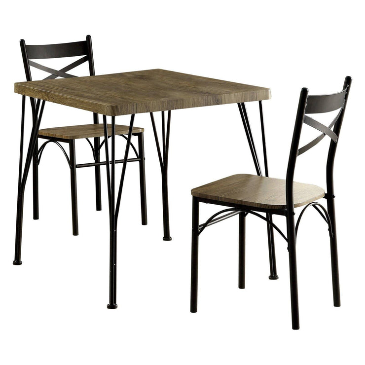 Amonica Industrial Style 3 Piece Casual Dining Set