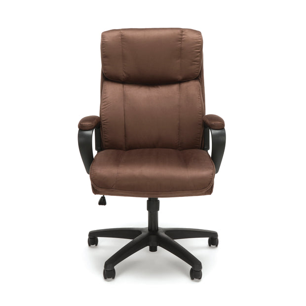 High-Back Microfiber Office Chair, in Brown