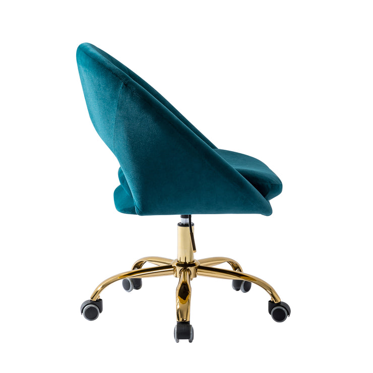 Velvet Cute Office Chair in Teal