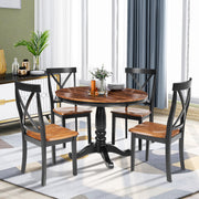 5 Piece Dining Table Set, Round Dining Table and Chairs Set for 4 Persons