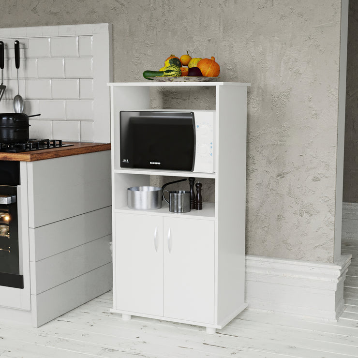 Kitchen Pantry, 2 Doors, Modern White Finish