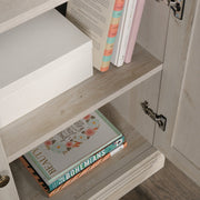 5-Shelf Bookcase with 2 Doors, Chalked Chestnut Finish