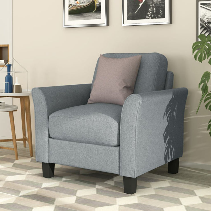 Sofa Set with 1 Seat Chair and 3 Seats Sofa ,Gray