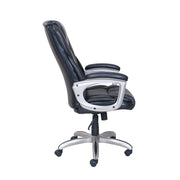 Big & Tall Bonded Leather Commercial Office Chair with Memory Foam, Black