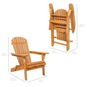 Folding Wood Adirondack Chair Accent Furniture for Yard