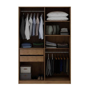 2-Section Wardrobe Closet in Nature and Textured Grey