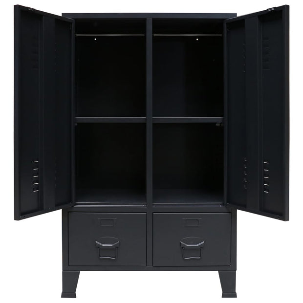 Wardrobe Metal Industrial Style  Black Armoires & Wardrobes Furniture