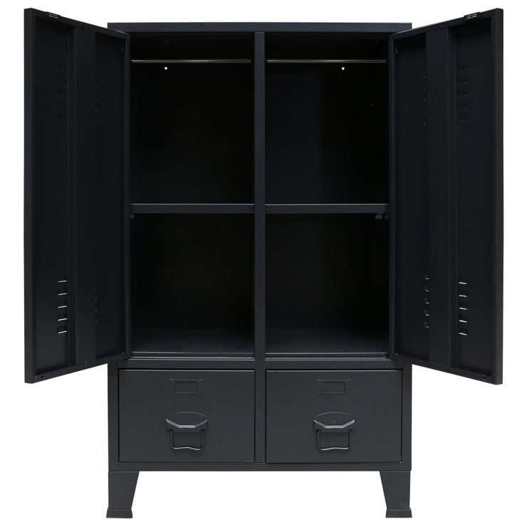 Wardrobe Metal Industrial Style  Black Armoires & Wardrobes Furniture