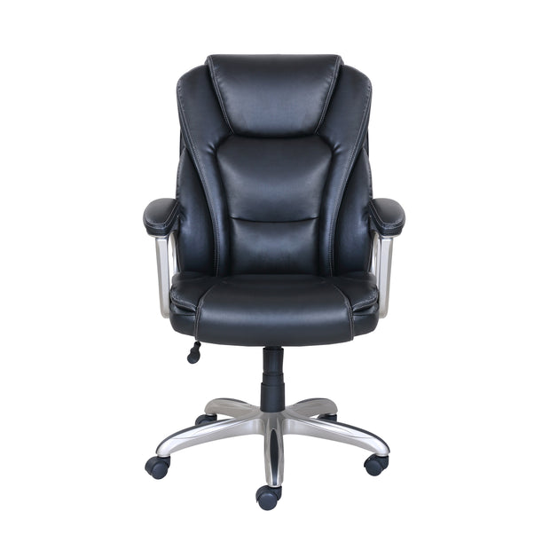 Big & Tall Bonded Leather Commercial Office Chair with Memory Foam, Black