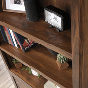 5-Shelf Bookcase with 2 Doors, Grand Walnut Finish