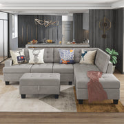 3 Piece Sofa Set Living Room Furniture Sofa Sectional Sofa Gray