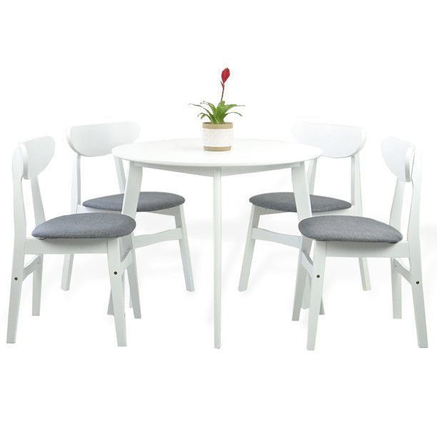 Dining Room Set of 4 Yumiko Chairs and Round Dining Table