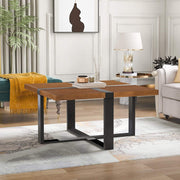 Modern Industrial Square Center Table Cocktail Table for Living Room (Brown)