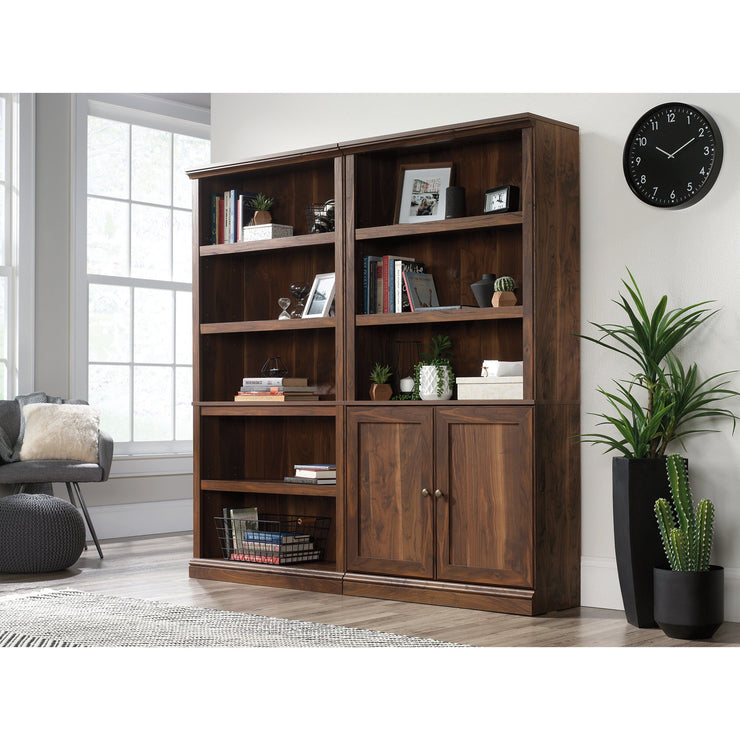 5-Shelf Bookcase with 2 Doors, Grand Walnut Finish