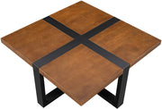 Modern Industrial Square Center Table Cocktail Table for Living Room (Brown)