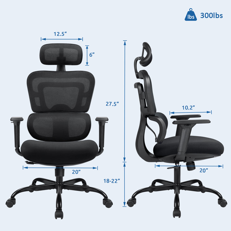 Breathable Mesh Desk Chair Computer Task Chair with Headrest