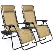 2 Adjustable Zero Gravity Lounge Chair Recliners for Patio