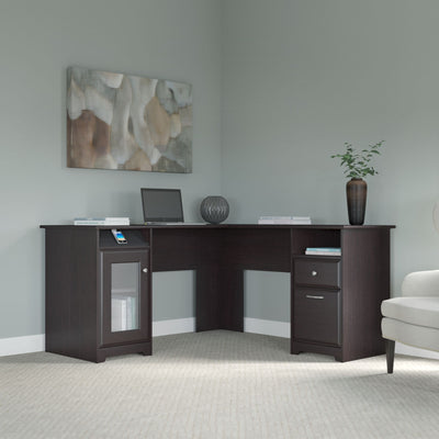 Cabot L Shaped Desk in Espresso Oak (Box 1 of 2)