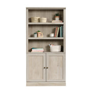 5-Shelf Bookcase with 2 Doors, Chalked Chestnut Finish