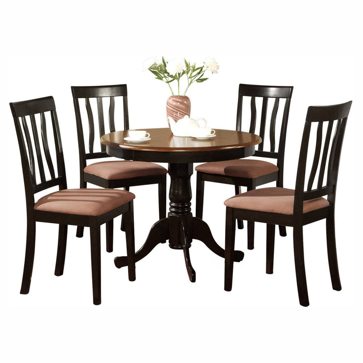 Round Dining Table Set with Microfiber Seat