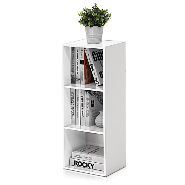 3-Tier Open Shelf Bookcase, White Color