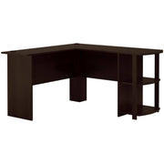 Dominic L Desk with Bookshelves, Espresso