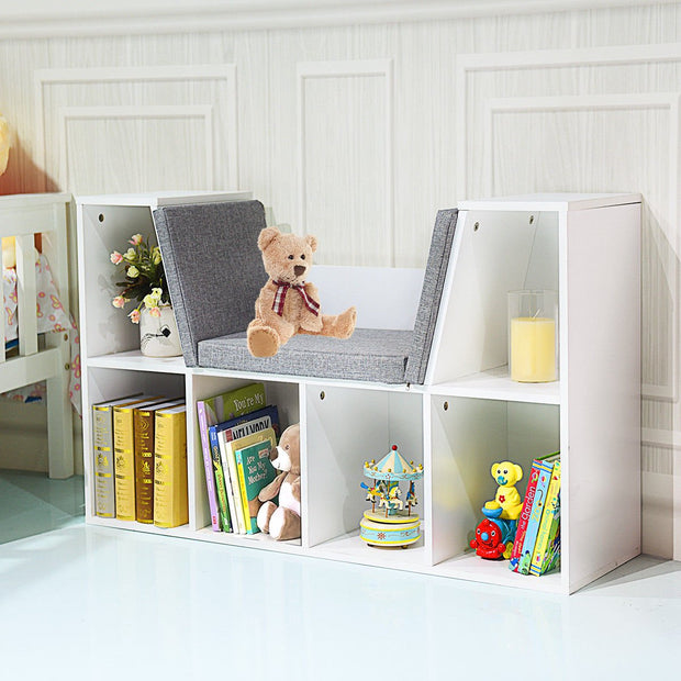 Kid Storage Cabinet Bookcase Multi-Purpose Shelf