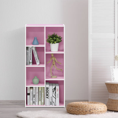 7-Cube Reversible Open Shelf, White/Pink