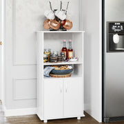 Kitchen Pantry, 2 Doors, Modern White Finish