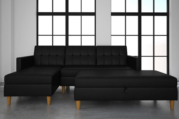 Storage Cabinet sofa set, black