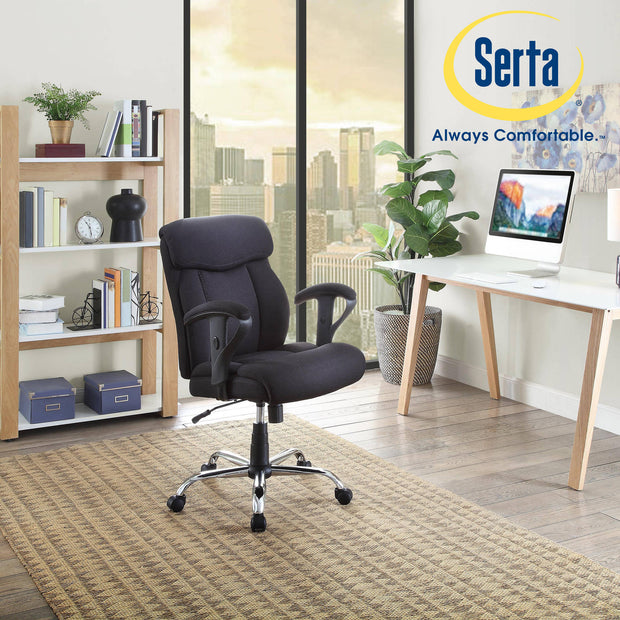 Big & Tall Fabric Manager Office Chair, Supports up to 300 lbs, Black