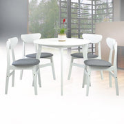 Dining Room Set of 4 Yumiko Chairs and Round Dining Table