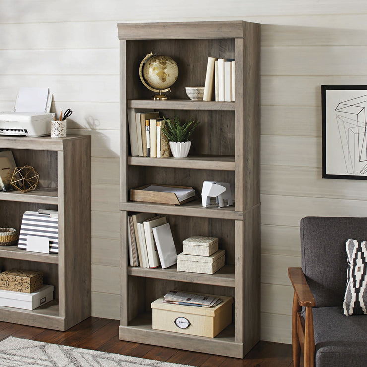 Glendale 3 Shelf Bookcase, Rustic Gray Finish