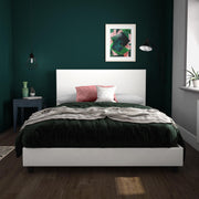 Upholstered Platform Bed, Queen Frame, White Faux Leather