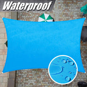 Waterproof 7' x 12' Sun Shade Sail Canopy  Rectangle Blue