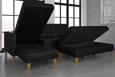 Storage Cabinet sofa set, black