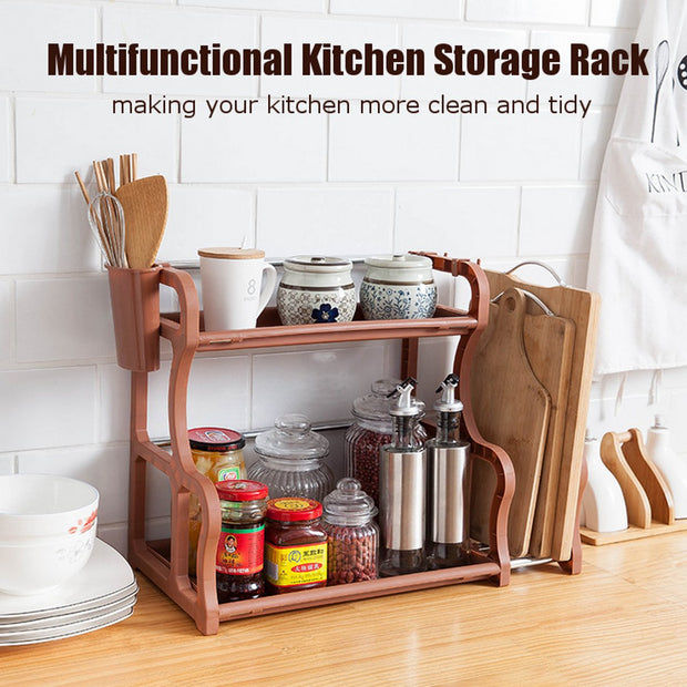 Standing Rack Kitchen Countertop Storage Organizer Shelf Holder