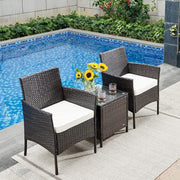 Patio Chairs Outdoor Wicker Patio Set Small Patio Chairs and Table with Cushions