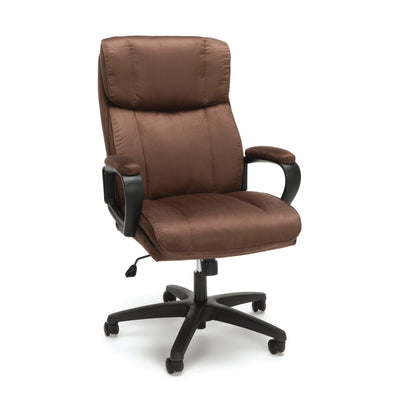 High-Back Microfiber Office Chair, in Brown