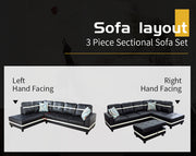 L-Shaped Modern Sofa with Chaise Storage