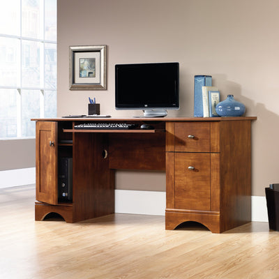 Computer Desk, Brushed Maple Finish