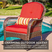 Outdoor Wicker Rocking Chair for Patio, Porch w/ Steel Frame