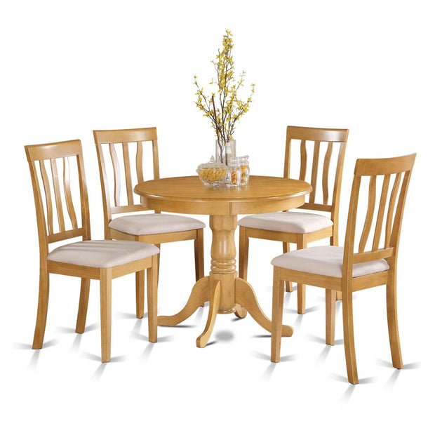 Round Dining Table Set with Microfiber Seat