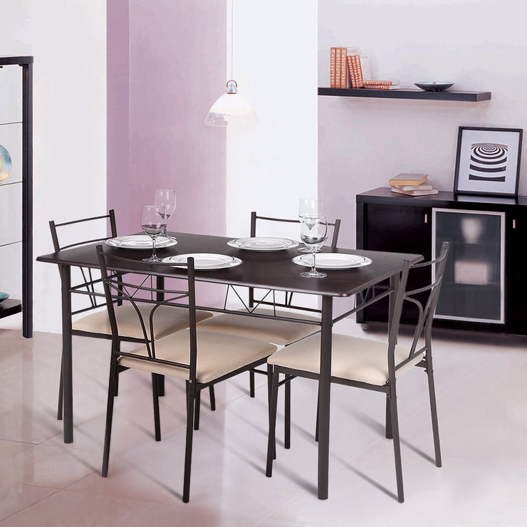 Table and Chairs Set 4 Person Metal Kitchen Dinning Table