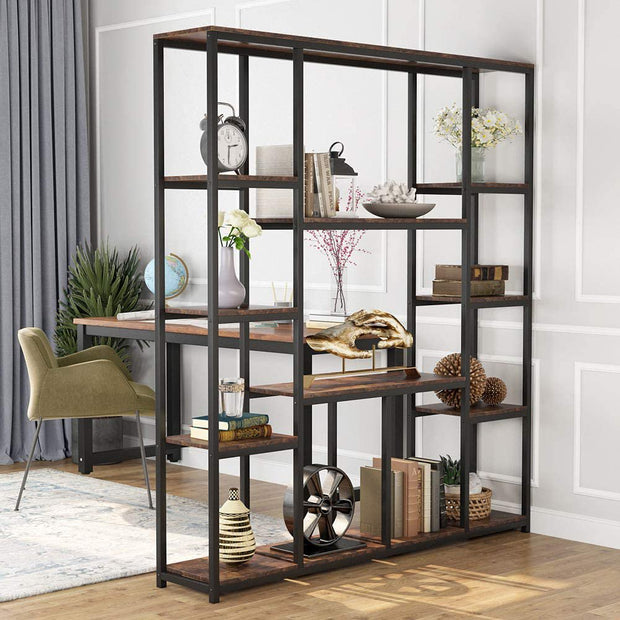 Wood and Metal Vintage Bookcase Furniture for Home & Office