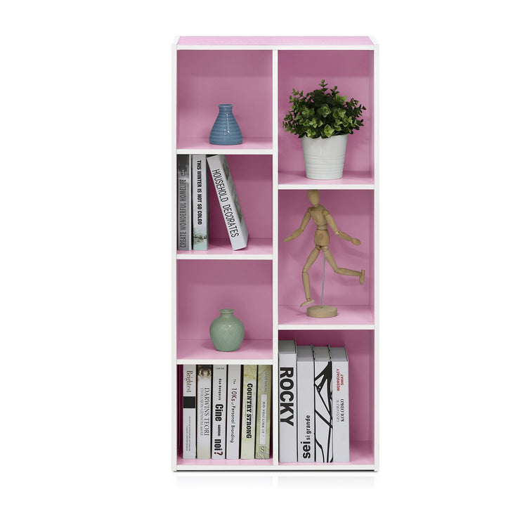 7-Cube Reversible Open Shelf, White/Pink