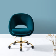 Velvet Cute Office Chair in Teal