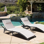 Outdoor Patio Lounge Chair Adjustable Folding Lawn Poolside Chaise Lounge Chair